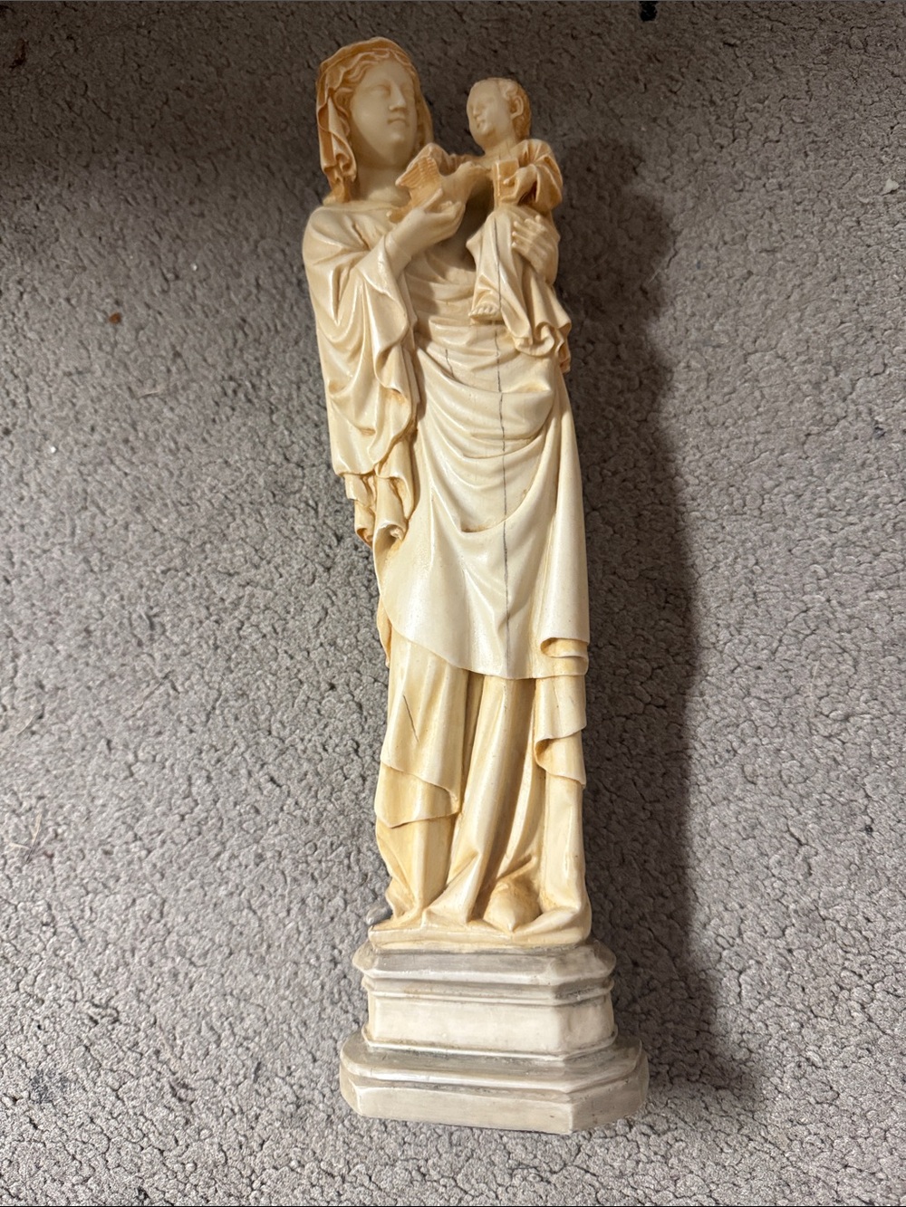 Ivory-Tone Madonna and Child Sculpture - Decorative Home Art